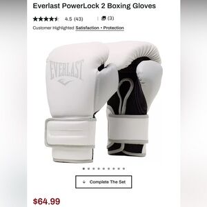 Everlast PowerLock 2 Gray Boxing Gloves 12 OZ